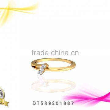 14kt Gold Plated Basic Cubic Zircon Stud Ring Design