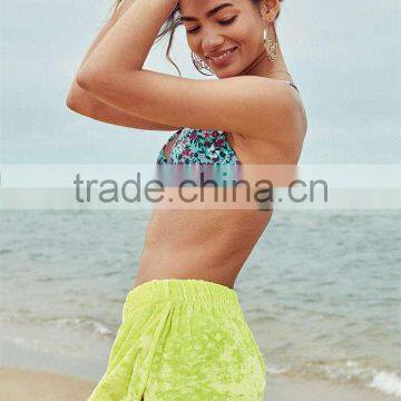 MGOO Wholesale Solid Color Booty Shorts Women Velour Relaxed-fit Shorty Short With Dolphin Hems photo-2