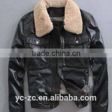 Zipper Cheaper High Quality Motorcycle Leather Jackets for Men