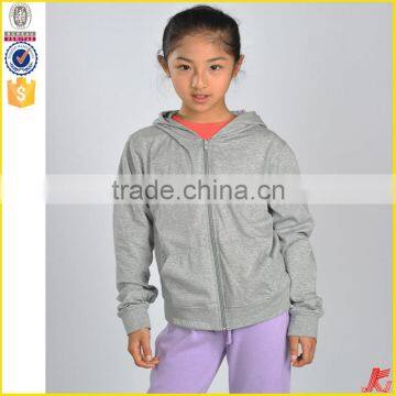 Factory Directly Sales Girls Zipper up Plain Sweatshirt Shirts photo-3