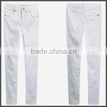 Sexy Girl White Spray-on Jeans Pants photo-2