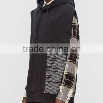 2017 Custom New Design Mens Plain Lightweight Sleeveless Hoodie photo-2