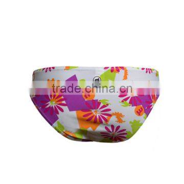 One Shoulder Ladies Bra Set Flowers Pattern Plastisol Printing Mature Women Bikini Beach Suit photo-6