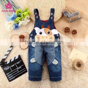 Lovely Cow Kids Clothing Children Denim Overalls Baby Fashion Strap Jeans