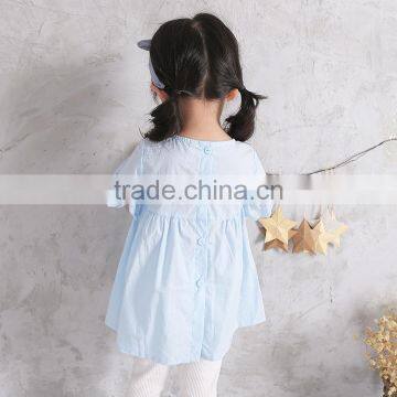 S17354A Beautiful White Ruffled Shirts Children Fashion Summer Blouses photo-2