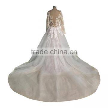 China OEM Long Sleeve Lace Wedding Dress For Sale photo-2
