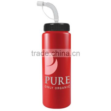 USA Made 32 oz Sports Bottle With Straw Lid - BPA/BPS-free, FDA compliant and comes with your logo