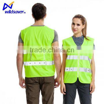 Cool evening LED lime green motorcycle reflective security vest