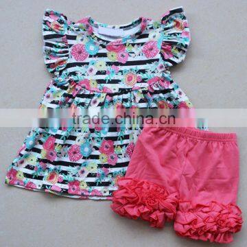 wholesale baby boutique kids clothes set ruffle pearl clothing outfit