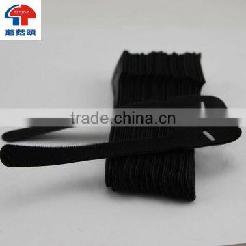 Nylon hook and loop cable ties/black double sided cable strap