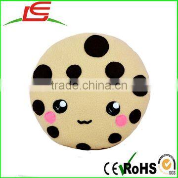 Kawaii cartoon face cute felt chocolate chip cookie plush toy cushion pillow