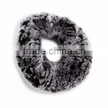 YR169A Top Quality Real Rex Rabbit Fur Elastic Headband Snood Two Way Soft Touch Rabbit Fur Headband/Collar photo-4