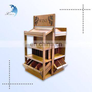 Unique Design Durable Wooden Wine Shelf stand With Drawer Tray