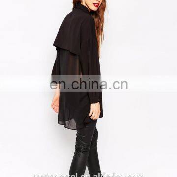 Ladies Western Blouse Oversized Fit Point Collar Fashion Lady Chiffon Blouse photo-3