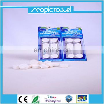 100% natural ECO Mini Disposable Magic Compressed Coin Tissue