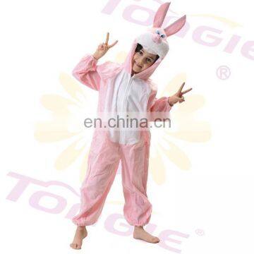 Lovely pink fleece easter bunny suit onesie costume bunny jumpsuit for kids