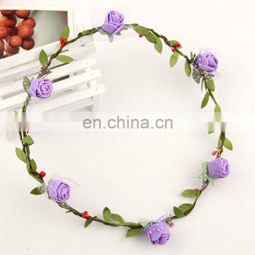 FG-0001 wholesale bridal wedding artificial wicker flower garland/ flower head wreath