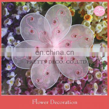 Pink glitter artificial cheap silk flower