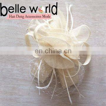 Beige Sinamay Loops Fascinator for Women