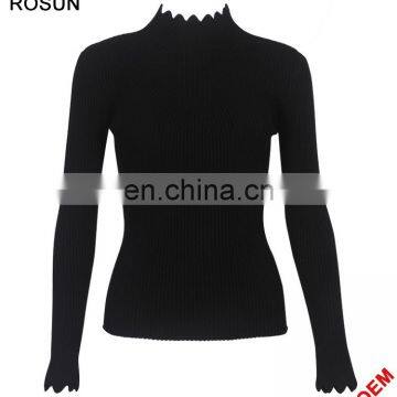 Ladies Long Sleeves Boxy Fit Viscose Knit Top