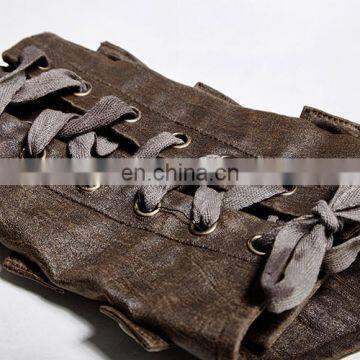 Steampunk Punk Rave Male Brown Shirt Wristband Set S-200 photo-4