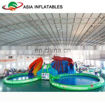 High Quality Inflatable Lobster Water Park On Land , Inflatable Pool Slide For Sale