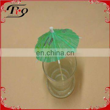 green umbrella paper cupcake topper