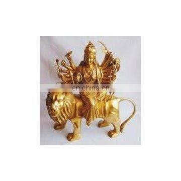 Godess Durga Statue Brass Indian Idol