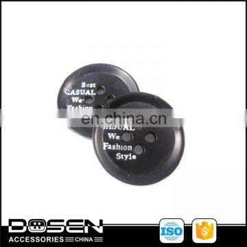 black nickel free silk-screen white logo four holes button for clothing