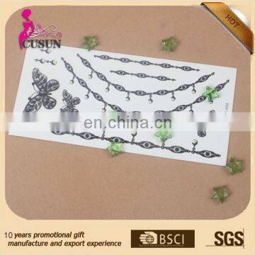 Custom body jewelry temporary tattoo