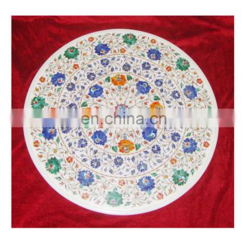 Marble Inlay Decorative White Table Tops