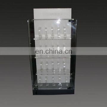 Floor Standing 4 layer acrylic watch display rack with lock