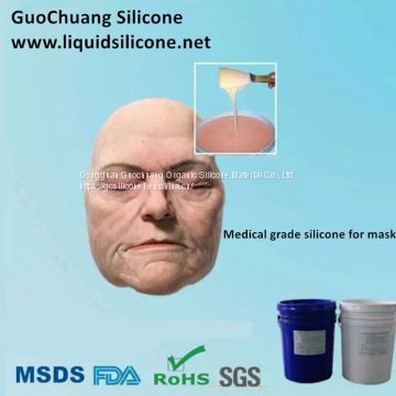 Skin safe liquid silicone rubber for mask making