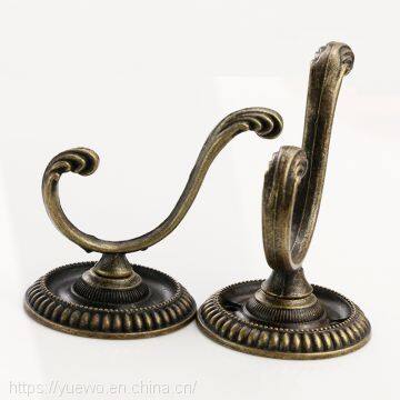 Home Decoration Copper Hook Single Hook Door After Cap Hook Antique Chinese Wind Carved Flowers Made in China photo-4