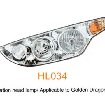 Golden dragon King Long Higer bus head lamp,bus front light(HL034)