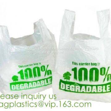 Vest Carrier Plastic Biodegradable Shopping Bag with EN13432 Certificated, Vest Carrier Plastic Shopping Bags