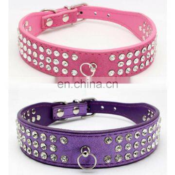 Three Rows Diamonds Pet Collar Leash Training Dog Pulling Rope Pet Neck Chain Pet Supplies photo-2