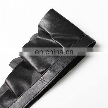 TWOTWINSTYLE Women's PU Belt Lace Up Adjustable Patchwork Ruffle Metal Buckle Accessories photo-3