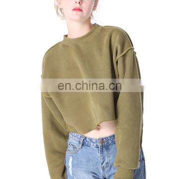 LAITE S2001 custom cotton women plus size sweater crop top crew neck sweatshirts women crewneck sweatshirt