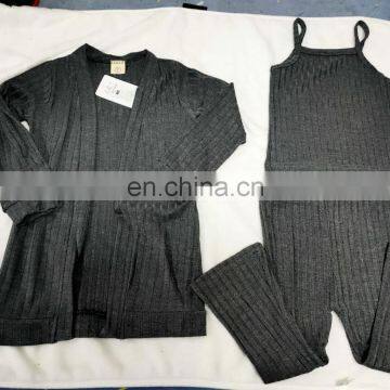 Fashion Baby Girl 3PCS Clothing Set Autumn Kids Ribbed Outfit Toddler Girl Vest + Cardigan + Bell-bottomed Trousers photo-6