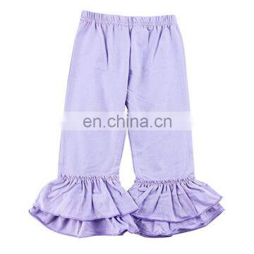 Wholesale Kid Little Girls Stretchy Flare Pants Icing Ruffles Solid Colors Ruffle Leggings photo-2