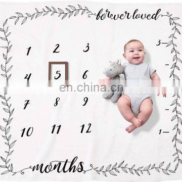 High Quality Super Plush Fleece Monthly Baby Milestone Blankets Baby Milestone Blanket Customizable photo-5