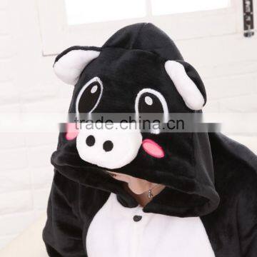 2015 Walsonstyles Cheapest Winter animal Onesie pajamas jumpsuit flannel adult jummp black pig pajama