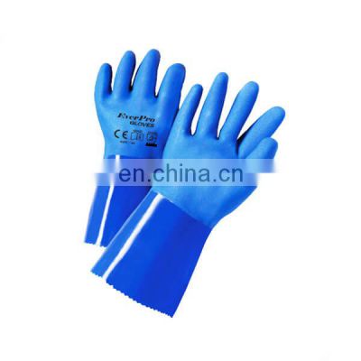 Anti Oil Acid Proof Cotton Liner PVC Sandy Work Gloves For Fishing Durain