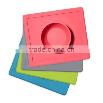 OEM Customized Silicone Dish Mat Rubber Mats Pet Cooling Mat With Bowl
