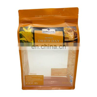 Biodegradable food grade plastic packaging bags for dried food vegetable with clear window