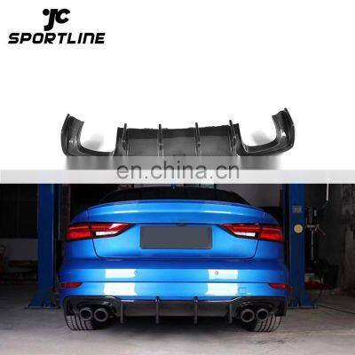 Facelift S3 Carbon Fiber Rear Valance Kit for Audi S3 8V A3 SLINE Sedan 17-18