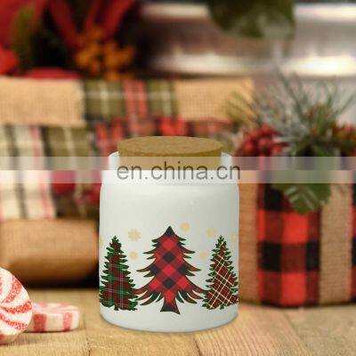 New Factory Custom Design Small Mini Decorative Ceramic Week Stash Jar With Cork Lid