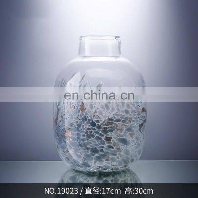 Customized Vase Hydroponic Recycled Gray Flower Glass Vase For Home Decor Modern photo-2