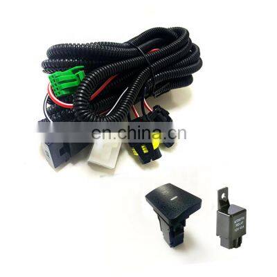 Automotive Fog Light Wire Harness 12V 40A Relay Fog Lamp On Off Switch Wiring Harness Kit For Toyota Etios 2012